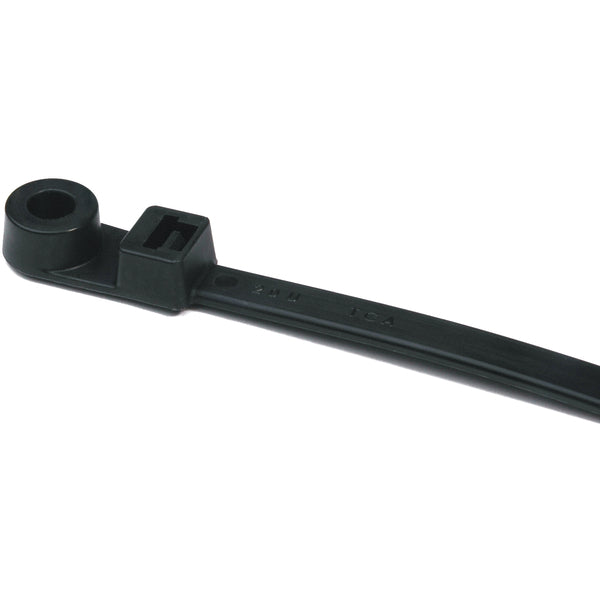 HellermannTyton T50MR0M4 | 1-Pc Cable Tie/Screw Mount, 8.5" Long, #10 Screw, 1.8" Max Bundle Dia, 50Lb, Pa66, Black, 1000/Pkg