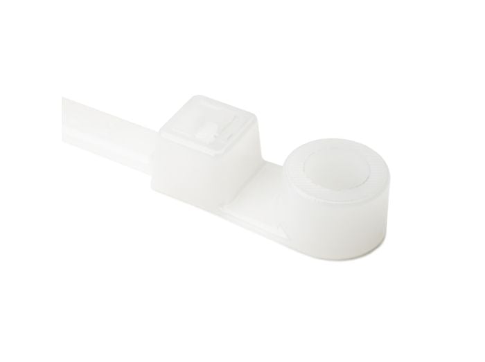 HellermannTyton T50MR9X2 | Screw-Mount Cable Tie, 8.5" Long, #10 Screw, 1.8" Max Bundle Dia, 50lb, PA66, Natural, 25/pkg