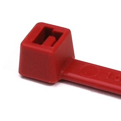 HellermannTyton T50R2C2UL | Cable Tie, 8" Long, Ul Rated, 50Lb Tensile Strength, Pa66, Red, 100/Pkg