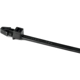 HellermannTyton T50RSF0M4 | 1-Piece Cable Tie/Arrowhead Mount, 8.3"L, 50lb, 0.04"-0.14" Panel Thickness, PA66HS, Black, 1000/pkg