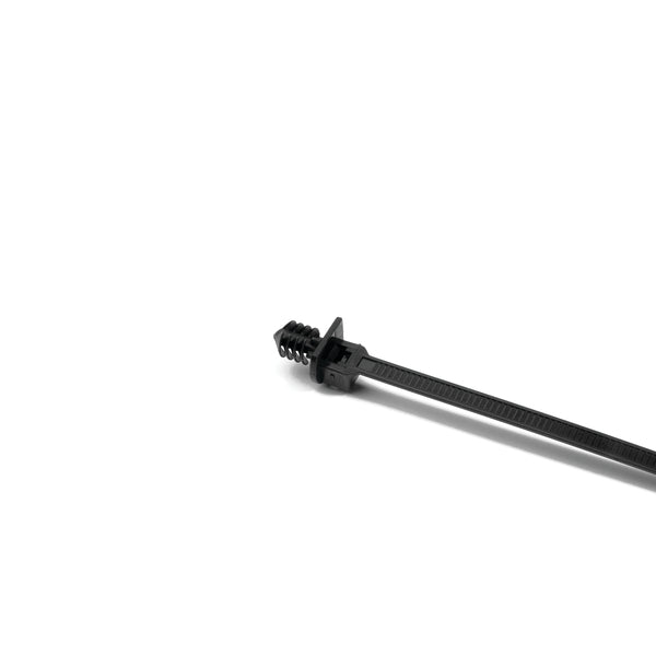 HellermannTyton T50RTM250HSM4 | 1-Pc Cable Tie/Fir Tree Mount, 8"L, 0.25 - 0.28" Mounting Hole, 50Lb, Pa66Hs, Black, 1000/Pkg