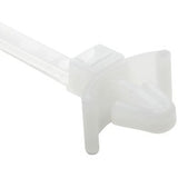HellermannTyton T50SL6.NN6P | 1-Piece Cable Tie/Arrowhead Mount with Wings, 6.5"L, 50lb, 0.25 - 0.3" Mtg Hole, PA66, Natural, 500/bag