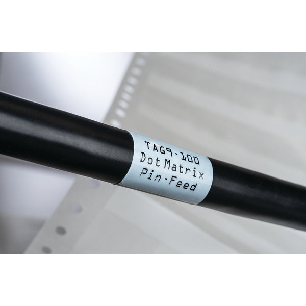 HellermannTyton TAG22-100 | Dot Matrix Label, Self-Laminating, 1.0" X .50" X 1.43", 8 Across, White, 5000/Pkg