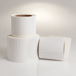 HellermannTyton TAG28T4-250 | Thermal Transfer Labels, 0.8" X 1.43", 4 Across, Cloth, White, 5000/Roll