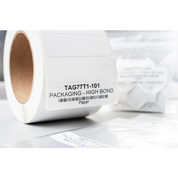 HellermannTyton TAG77T1-101 | Thermal Transfer Labels, 3.0" X .937", 1 Across, Paper, White, 2000/Roll