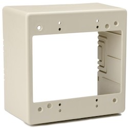 HellermannTyton TSRPI-JBD2 | Dual Gang Junction Box, 2.77" Deep, 3-Piece, Pvc, Ivory, 1/Bg