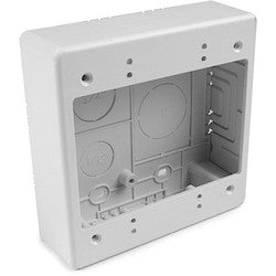 HellermannTyton TSRPW-JBD | Dual Gang Junction Box, 1-1/2" Deep, PVC, White, 1/bag
