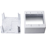 HellermannTyton TSRPW-JBD2 | Dual Gang Junction Box, 2.77" Deep, 3-Piece, Pvc, White, 1/Bg