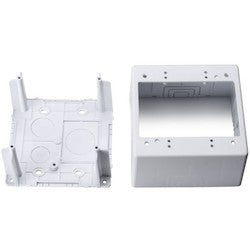 HellermannTyton TSRPW-JBD2 | Dual Gang Junction Box, 2.77" Deep, 3-Piece, Pvc, White, 1/Bg