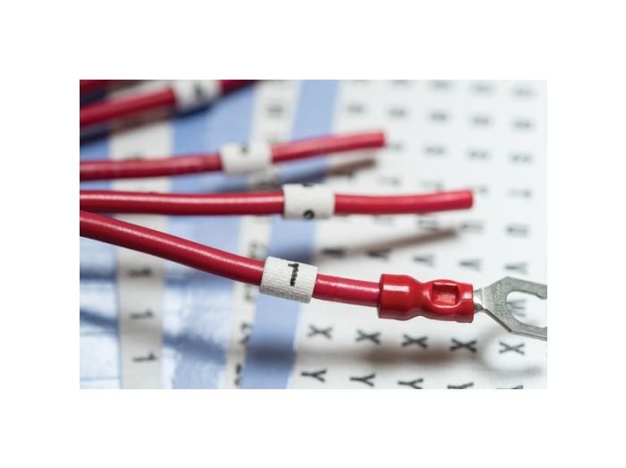 HellermannTyton TYHCA-Z | Handi-Card Wire and Cable Markers, .25" x 1.5", Sequence Letter A-Z, 36/Card, TYHC, White, 25/pkg