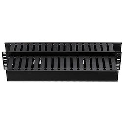 HellermannTyton WMB2 | Horizontal Wire Manager, Dual-Sided 2U, 3.0" x 3.0" Front, 2.0" x 4.0" Rear, 1/box
