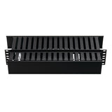 HellermannTyton WMB2B | Horizontal Wire Manager, Dual-Sided 2U, 3.0" X 3.0" Front, 3.0" X 5.0" Rear, Black, 1/Box