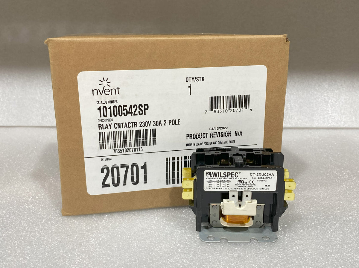 Hoffman 10100542SP | Relay Contactor 230V 30A 2 Pole, Size/dimensions: 7.00X6.00X3.00