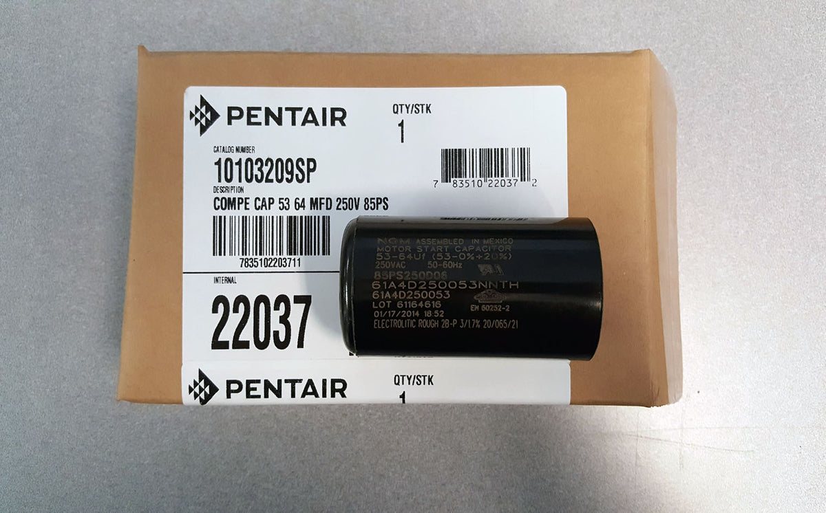 Hoffman 10103209SP | Compressor Capacitor 53 64 Mfd 250V 85Ps, Size/dimensions: 6.50X4.50X4.50