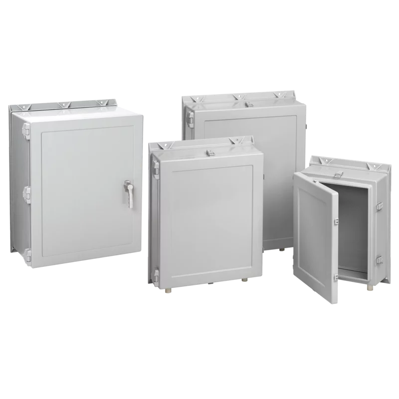 Hoffman A20H2008GQRLP | Hinge Cover Enclosure Quick-Release Type 4X, 20.19x20.25x8.00, Gray, Fiberglass