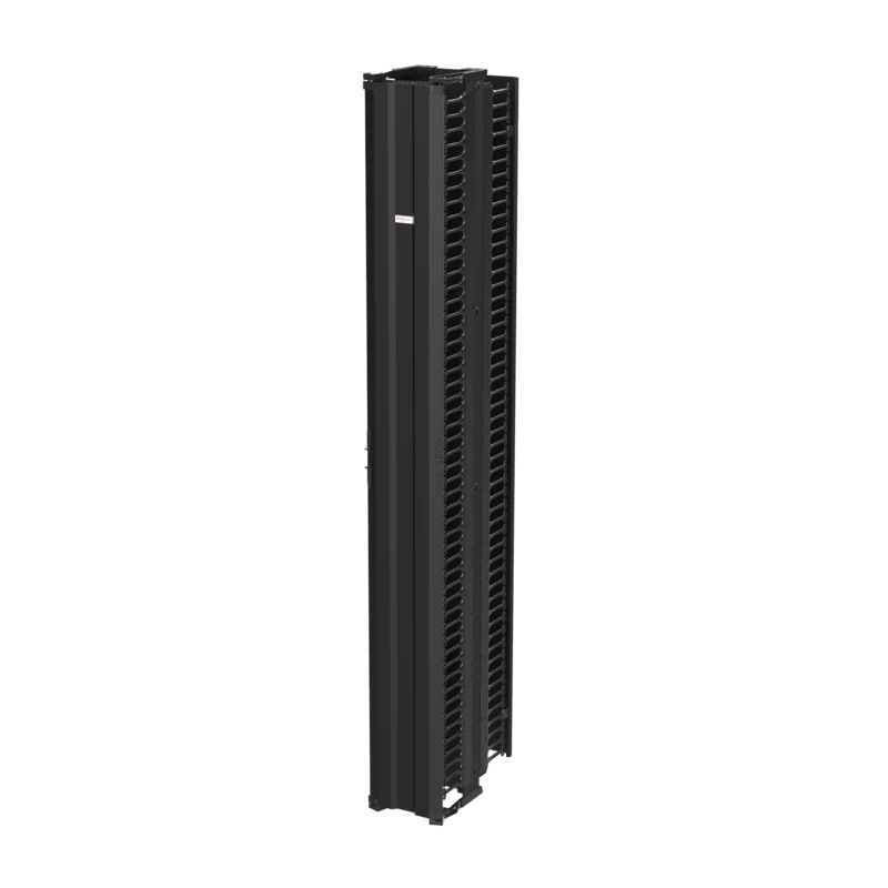 Hoffman DV10DF8 | CableTek Vertical Cable Manager Double Fingers, 96.00x11.25x21.20, Black, Alum