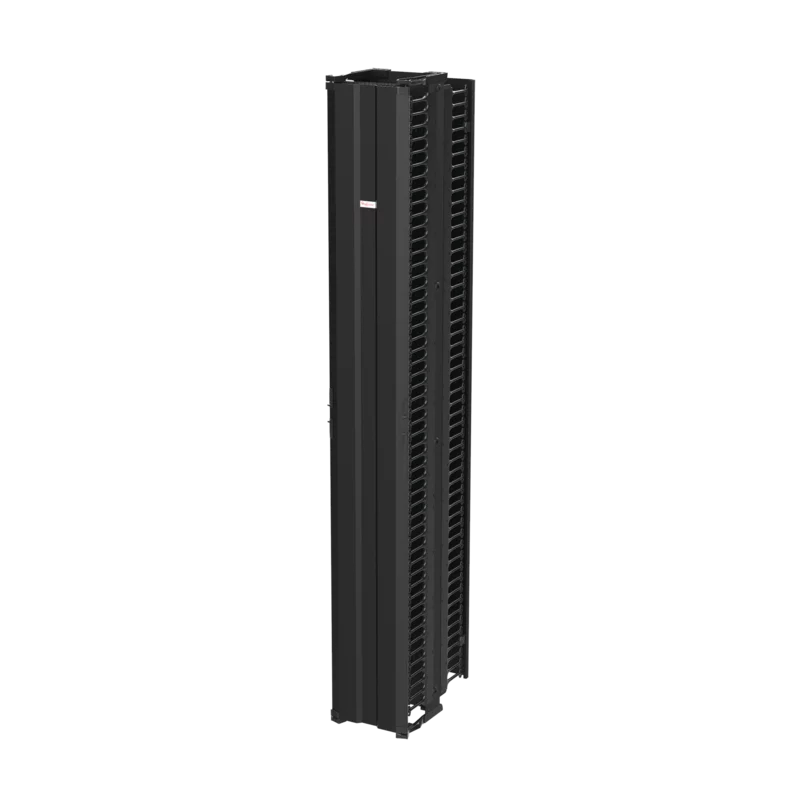 Hoffman DV12DF8 | CableTek Vertical Cable Manager Double Fingers, 96.00x13.25x21.20, Black, Alum