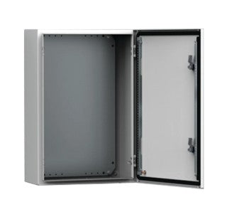 Hoffman MAS0302515R5 | Mild Steel Single Door Enclosure with Mounting Plate, 300 × 250 × 155 mm, Light Grey Finish