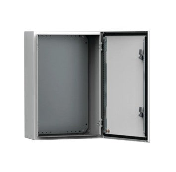 Hoffman MAS0504026R5 | Mild Steel Single Door Enclosure with Mounting Plate, 500 × 400 × 260 mm, Light Grey Finish