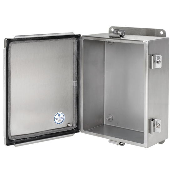 Hoffman A1212CHEMCSS | Continuous Hinge with Clamps Junction Box EMC Type 4X, 12x12x6, SS Type 304