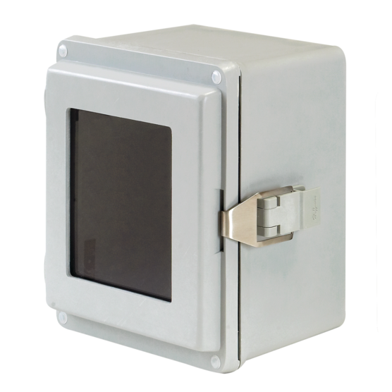 Hoffman A1287JFGQRPWR | Hinge Cover with Quick-Release Latch, Type 4X, 11.5x8.0x6.5, Fiberglass, Window