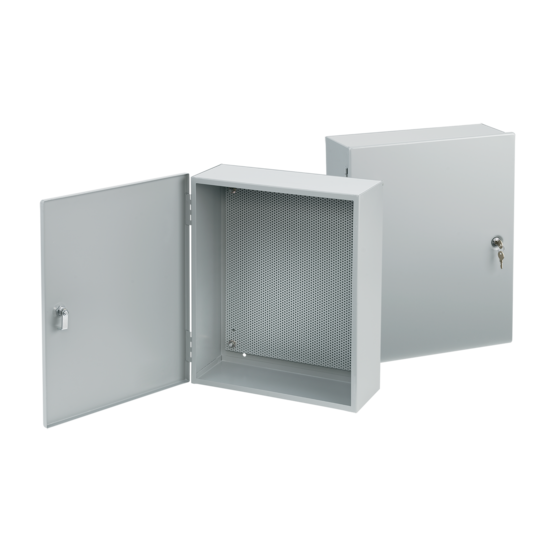 Hoffman A16126T1PP | Hinged-Cover with Perforated Panel, Type 1, 16.00x12.00x6.00, Gray, Steel