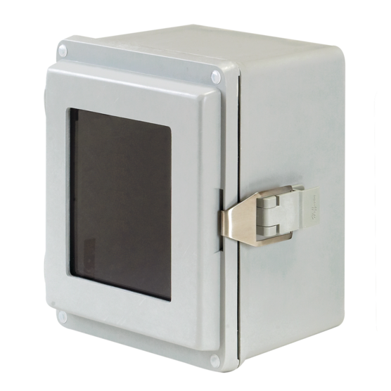 Hoffman A18149JFGQRPWR | Hinge Cover with Quick-Release Latch, Type 4X, 17.5x14.0x8.5, Fiberglass, Window