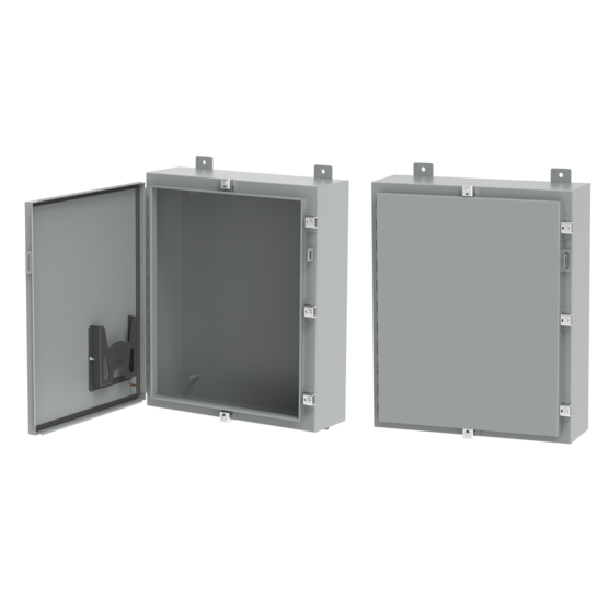 Hoffman A24H24BLP | Continuous Hinge with Clamps LP Type 4, 24.00x24.00x8.00, Gray, Steel