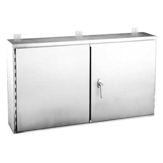 Hoffman A424812WFSSLP | Wallmount, 2 Door, 3 Point Latch, Type 12, 42x48x12, SS 304