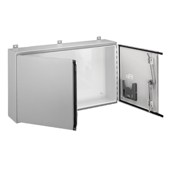 Hoffman A484812WFLP | Continuous Hinge 2-Door with Handle Type 12, 48.00x48.00x12.00, Gray, Steel
