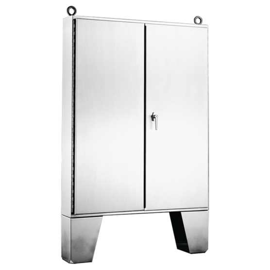 Hoffman A604824SSLP | Two-Door Floor Stand, 3-Point Latch, Type 12, 60x48x24, SS 304