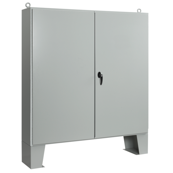 Hoffman A606012LP | Two-Door Floorstand Type 12 White Inside, 60.06x60.06x12.06, Gray, Steel