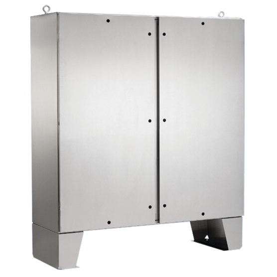 Hoffman A60H4818SSLPQT | Two-Door Floor Stand, Type 4x, 1/4 Turn Latches, 60x48x18, SS 304