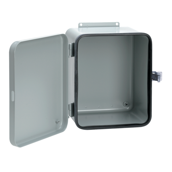 Hoffman A664DL | Removable Hinge, Quick-Release Latch, Contoured, Type 12, 6x6x4, Gray, Steel