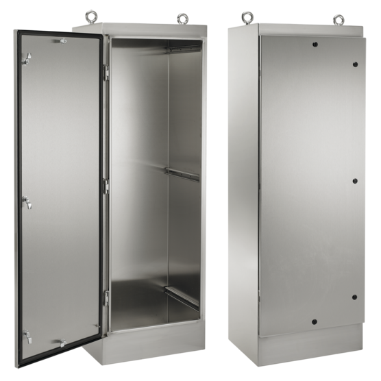 Hoffman A72HS3024SSLPQT | Single-Door Freestand, Type 4x, 1/4 Turn Latches, 72x30x24, SS 304
