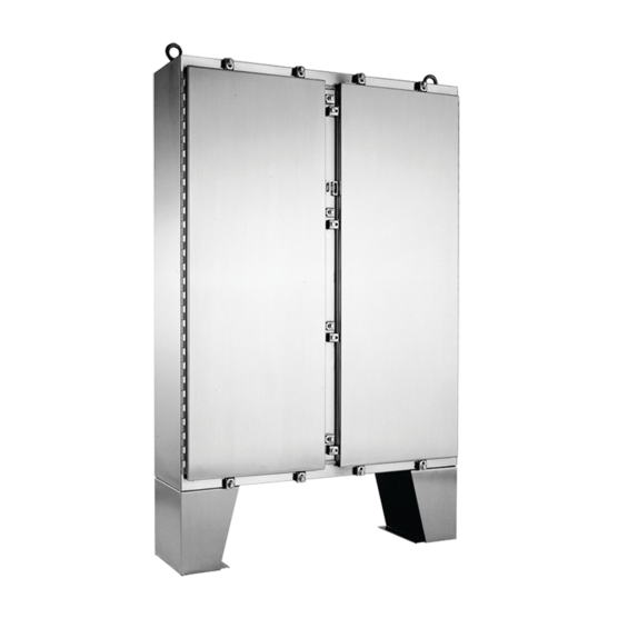 Hoffman A74H7224SS6LP | Two-Door Floor Stands, NEMA Clamps, Type 4X, 74x72x24, SS 316