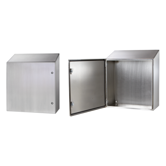 Hoffman CSD20168SSST | Concept Sloped Top Wallmount 1/4-Turn Latch Type 4X, 20x16x8, SS Type 304