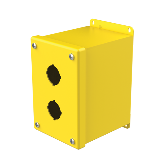 Hoffman E2PBXY | Extra-Deep Pushbutton Enclosures, Type 12, 2PB x 30.5mm, Safety Yellow, Steel