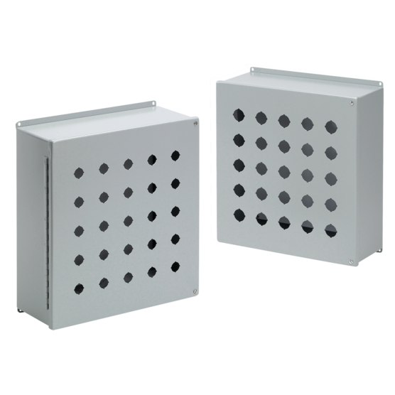 Hoffman E9PBY25M | Extra-Large Pushbutton Enclosures, Type 12, 9PB x 22.5mm, Gray, Steel