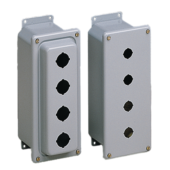 Hoffman ED3PBM | Drawn Pushbutton Enclosures, Type 4, 3PB x 30.5mm, 8x4x3.75in, Gray, Steel