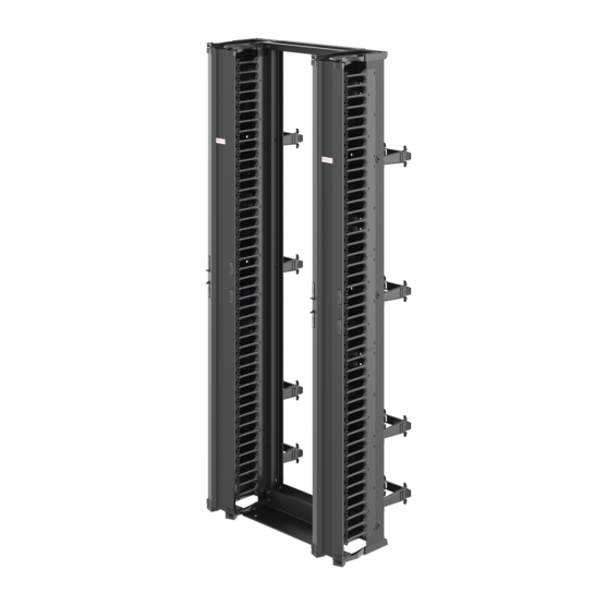Hoffman EDR19FM45UCM2 | 2-Post Open Frame Rack With Two Cable Managers, 19 in x 45U, Black, Aluminum