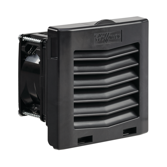 Hoffman HF0424413 | HF04 Side-Mount Filter Fan, 24V, 21 CFM, Black