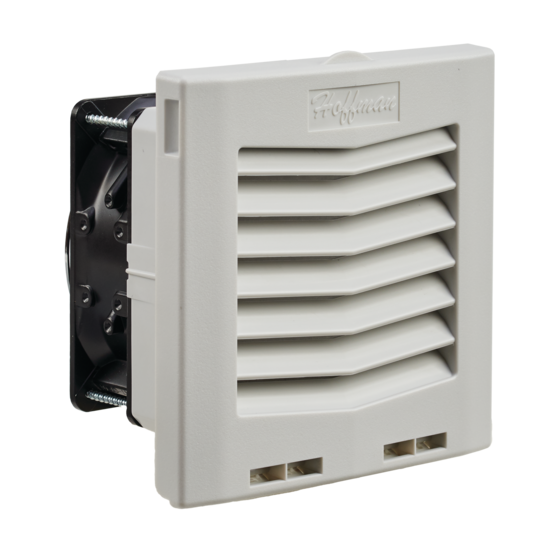 Hoffman HF0516514 | HF05 Side-Mount Filter Fan, 115V, 12 CFM, Lt Gray