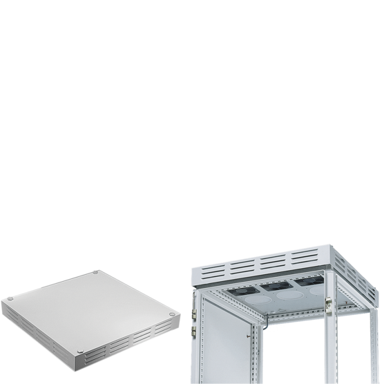 Hoffman PVT3F851EMC | ProLine Vented Top with Fan Tray, fits 800x500mm, Lt Gray, EMC, 115V