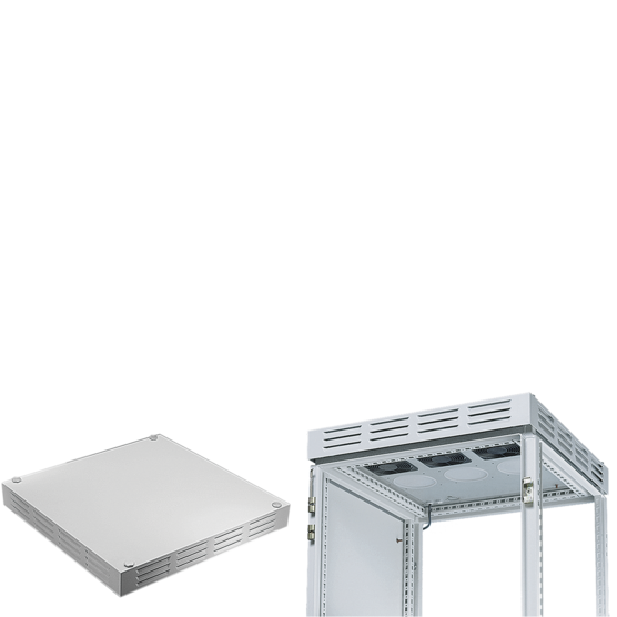 Hoffman PVT3F862EMC | ProLine Vented Top with Fan Tray, fits 800x600mm, Lt Gray, EMC, 230V