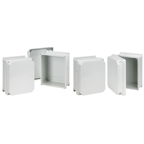 Hoffman RHJ1008HWLG | Raised Cover with Screws, Type 4X, 9.70x7.71x5.91, Fiberglass, Hinged