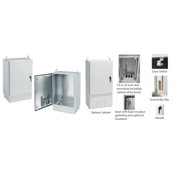 Hoffman T303020FTTXDA | FTTX Fiber Optic Cabinet Package, Type 4X, 30x30x20, Lt Gray, Al, Dual