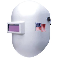 Honeywell Safety Products 110PWE | Pipeliner Welding Helmet, Fiberglass, White with P247 2" X 4 1/4" Shade 10 Polycarbonate Filter Plate