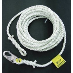 Honeywell Safety Products 198RLS-2/6FTWH | 6’ rope lanyard with 1 locking snap hook & 1 loop, 5/8" nylon