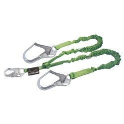 Honeywell Safety Products 231M-Z7/6FTGN | ANSI Z359-2007 Compliant Two-legged, 6’ Stretchable Web Lanyard with 1 Locking Snap Hook